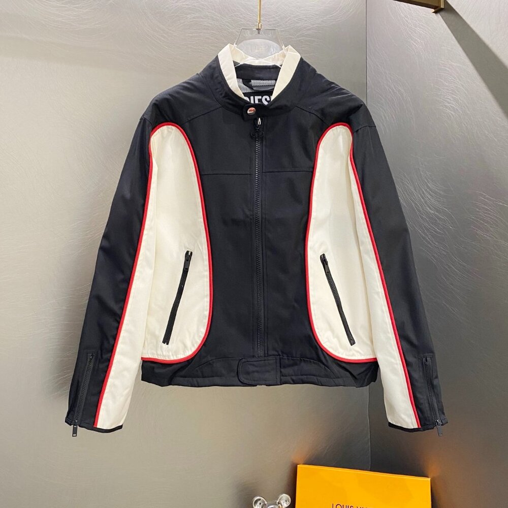 Diesel color-blocked motorcycle nylon jacket